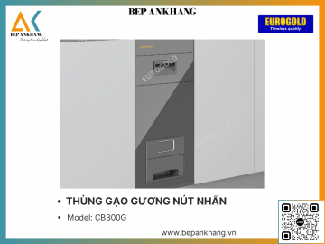 THÙNG GẠO GƯƠNG NÚT NHẤN EUROGOLD CB300G - 300mm